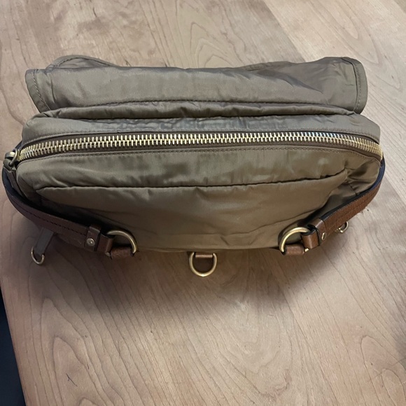 MIU MIU Khaki Pattina nylon handbag with leather trim. - Picture 7 of 9